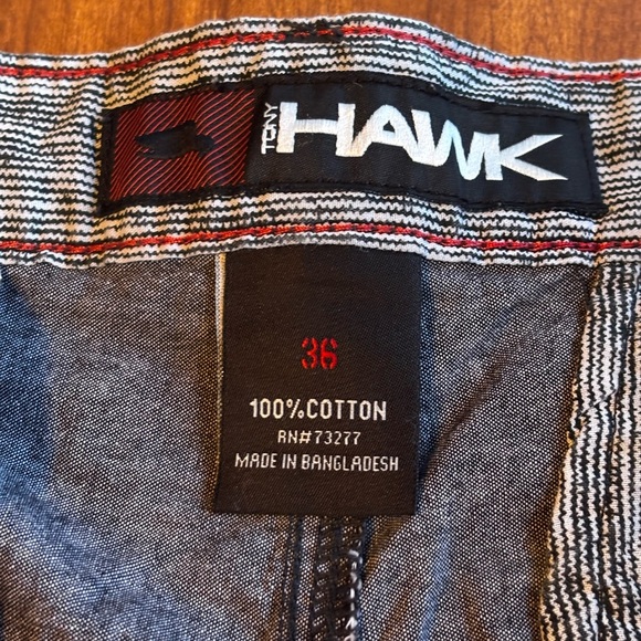 100% Cotton Tony Hawk Gray Flat Front Shorts Comfortable Design - Picture 7 of 8